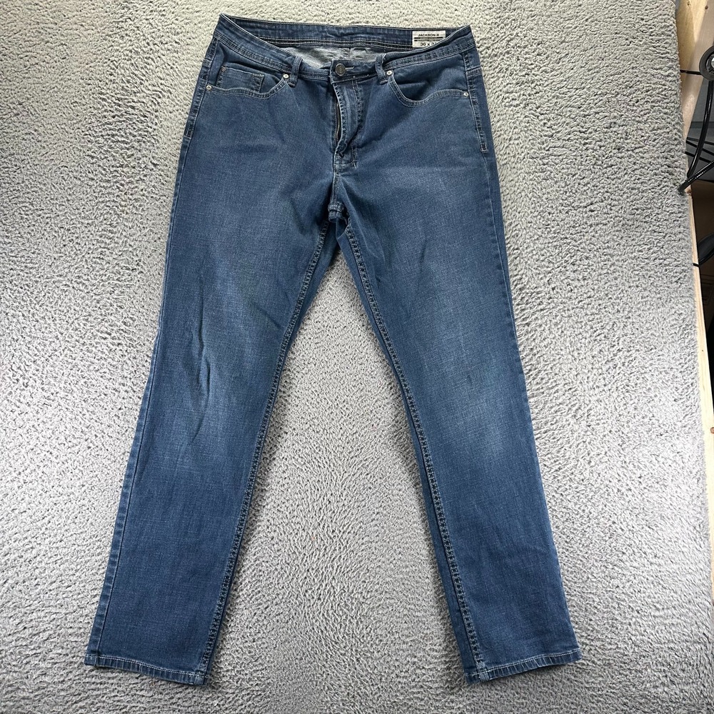 Buffalo David Bitton Jackson-X Jeans Mens 36x34 Blue Cotton Straight Leg Stretch